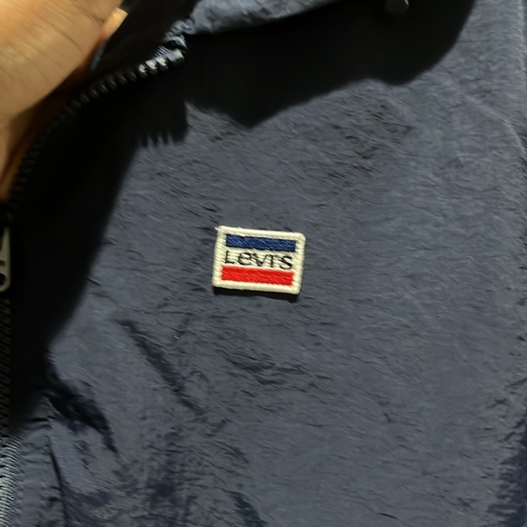 Levi’s Windbreaker Jacket Men’s S 1/2 Zip Pullover Blue White Water Resistant - Picture 4 of 14